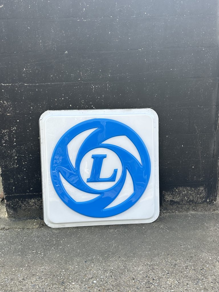 British Leyland garage sign acrylic light box panel BL logo