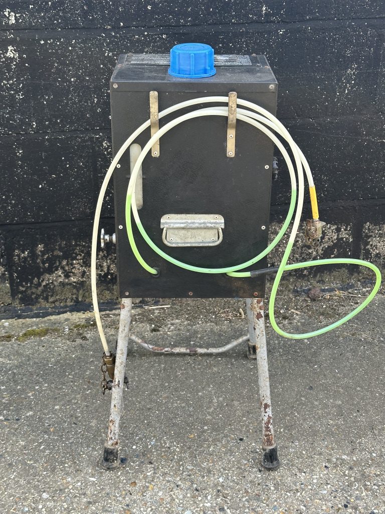 Rear view Churchill Hydrolastic pump hoses and connections