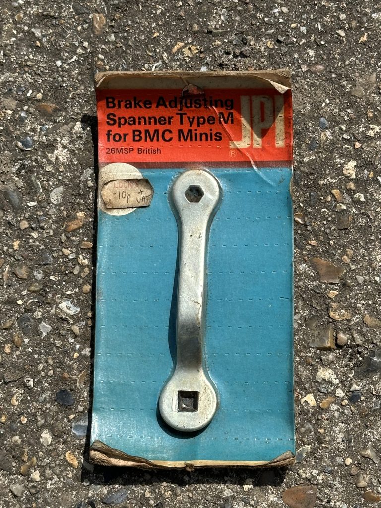 Vintage Mini brake adjusting spanner type M in original packaging