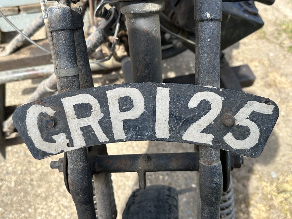 GRP 125 registration plate front close up