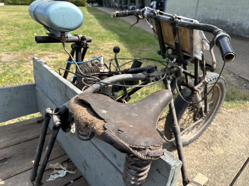 worn leather saddle vintage utility trike