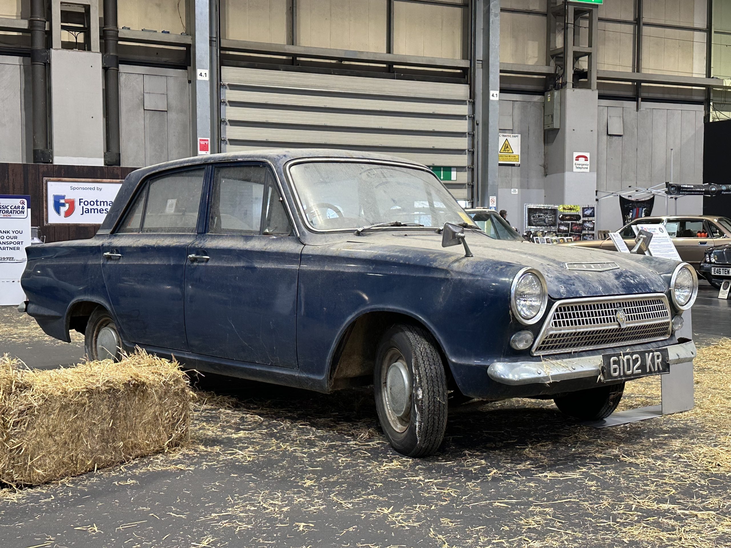 Mk1 Ford Cortina barn find display NEC 2026