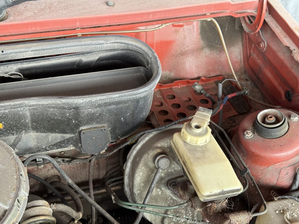 Immaculate battery tray on 1982 Ford Escort Mk3